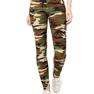 Women's Classic Camo Print Stretch-Knit Pant Leggings, Camouflage, One Size Fits Most