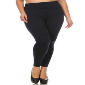 Compression High Waisted Seamless Fleece Tights with Tummy Control – One size fits Most Black